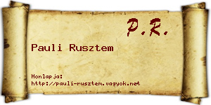 Pauli Rusztem névjegykártya